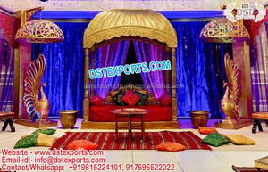 Mehndi-escenario con temática árabe para boda musulmana, escenario colorido, estilo árabe, Sangeet, escenario asiático, función nocturna, configuración de escenario - Product Image 3