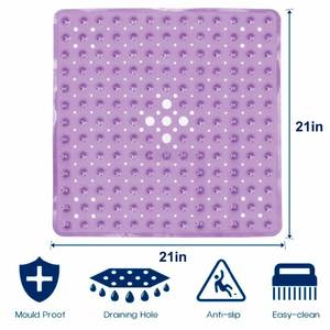 Tapis de Douche Carré 53*53cm Moderne en PVC Anti-Glisse avec Ventouses pour Salle de Bain, Maison et Hôtels - Product Image 2