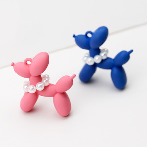 Mano sensación laca globo <span class=keywords><strong>perro</strong></span> perla cadena colgante estilo lindo 3D decoración DIY joyería accesorios aleación colgante - Product Image 3