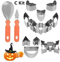 Halloween Roestvrijstalen Pompoensnijwerkset Professionele Pompoensnijmesset Met Draagbare Draagtas