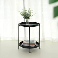 Table d'appoint Table de chevet moderne Table basse d'appoint ronde pour salon chambre balcon famille et bureau pliable 1SET