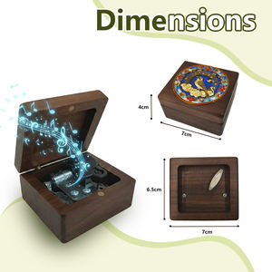 क्सोन्ने एनमेल अखरोट संगीत बॉक्स, जन्मदिन वैलेंटाइन के दिन उपहार के लिए हवा-अप संगीत गहने बॉक्स - Product Image 2