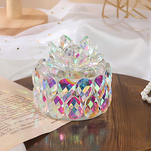 Lussuosa Scatola Espositiva in <span class=keywords><strong>Cristallo</strong></span> Trasparente a Forma di Fiore di Loto, Contenitore in <span class=keywords><strong>Cristallo</strong></span> per Gioielli e Caramelle, Decorazione da <span class=keywords><strong>Tavolo</strong></span> - Product Image 1
