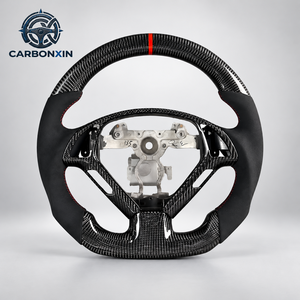 Volante de Coche de Fibra de Carbono Forjado Azul y Cuero Negro Personalizable Directo de Fábrica para Infiniti FX35 G25 G37 Q50 Q60 Q70 350Z - Product Image 1