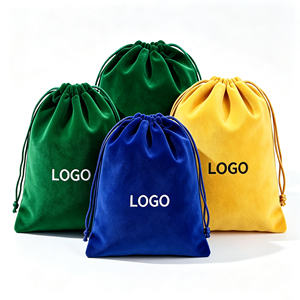 Sac à cordon en velours pliable, logo personnalisé, pochette en velours pour lunettes de soleil, bijoux, cosmétiques, petits articles, emballage cadeau - Product Image 3