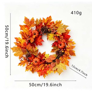 Bestseller Transfrontaliero: Decorazione Murale Stile Fattoria con Ghirlanda di Foglie d'Acero, Fiori di Schiuma, <span class=keywords><strong>Zucca</strong></span> e Bacche per il Ringraziamento - Product Image 6