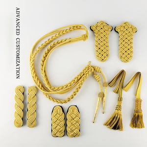 Ensemble de cordons tressés blancs DF906 avec embouts métalliques et épaulettes pour la décoration de costumes - Product Image 2