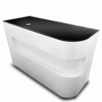 Bureau de réception moderne en bois avec éclairage LED réglable pour salle de sport, salon, bureau, hôpital, école, usage commercial