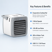 Ventilateur brumisateur USB compact OEM 5W à faible consommation, pulvérisation fine, pour table, refroidissement intérieur, brise rafraîchissante, camping, voyage, étude