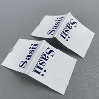 Logo personnalisé Étiquettes de cou tissées en tissu de coton recyclé de luxe avec logo pour une utilisation textile Étiquettes d'entretien pliées sur vêtements chemises