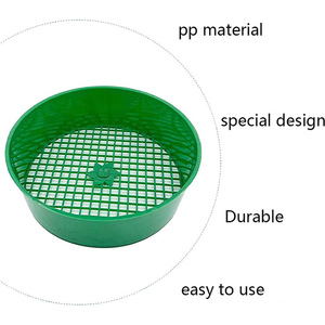 Round PP <b>Plastic</b> Soil Sieve Filter <b>Mesh</b> Portable Home Gardening Tools for Potting Soil Gravel Stone Compost Sifting - Product Image 2