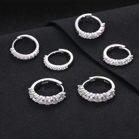 Boucles d'Oreilles Diamant Testeur Réussi Or Blanc Plaqué Argent Sterling 925 Moissanite VVS Type Anneau, Manchette et Puce pour Hommes et Femmes
