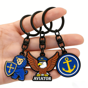 Llavero de metal esmaltado con diseño de león, águila, aviador, ancla, insignia, aleación de zinc, para bolso, coche, regalo - Product Image 1