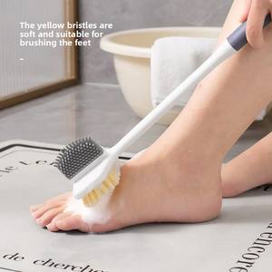 Brosse de bain double face à long manche, multifonctionnelle, pour exfoliation des pieds et du dos, à poils doux - Product Image 3