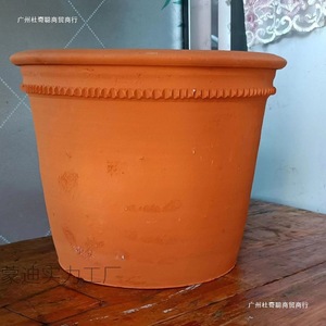 Maceta de arcilla roja de gran diámetro, macetero de cerámica gruesa para uso en interiores y exteriores - Product Image 2