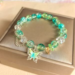 Exquisite Fashion Y2K Sweet <b>Beaded</b> Blossom <b>Bracelet</b> for Women Elegant Butterfly Crystal <b>Beaded</b> <b>Bracelet</b> Girl Party Jewelry Gift - Product Image 1
