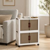 Meuble d'angle de rangement étroit et fin à deux niveaux pour canapé, idéal pour salon – Prix direct usine