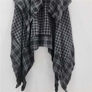 <span class=keywords><strong>Jupe</strong></span> plissée trapèze taille haute mi-longue <span class=keywords><strong>gris</strong></span> style rétro à carreaux irréguliers, anti-plis, pour femme, idéale pour le streetwear - Product Image 4