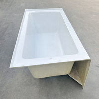 Baignoire profonde en acrylique blanc 60 pouces x 30 pouces pour alcôve, douche 1524*762*565, norme CUPC, vidange à débordement, motif rond, hôtels