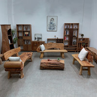 Canapé-lit trois places en bois massif de camphre, style artistique pastoral, chaise longue de loisirs, chaise double usage