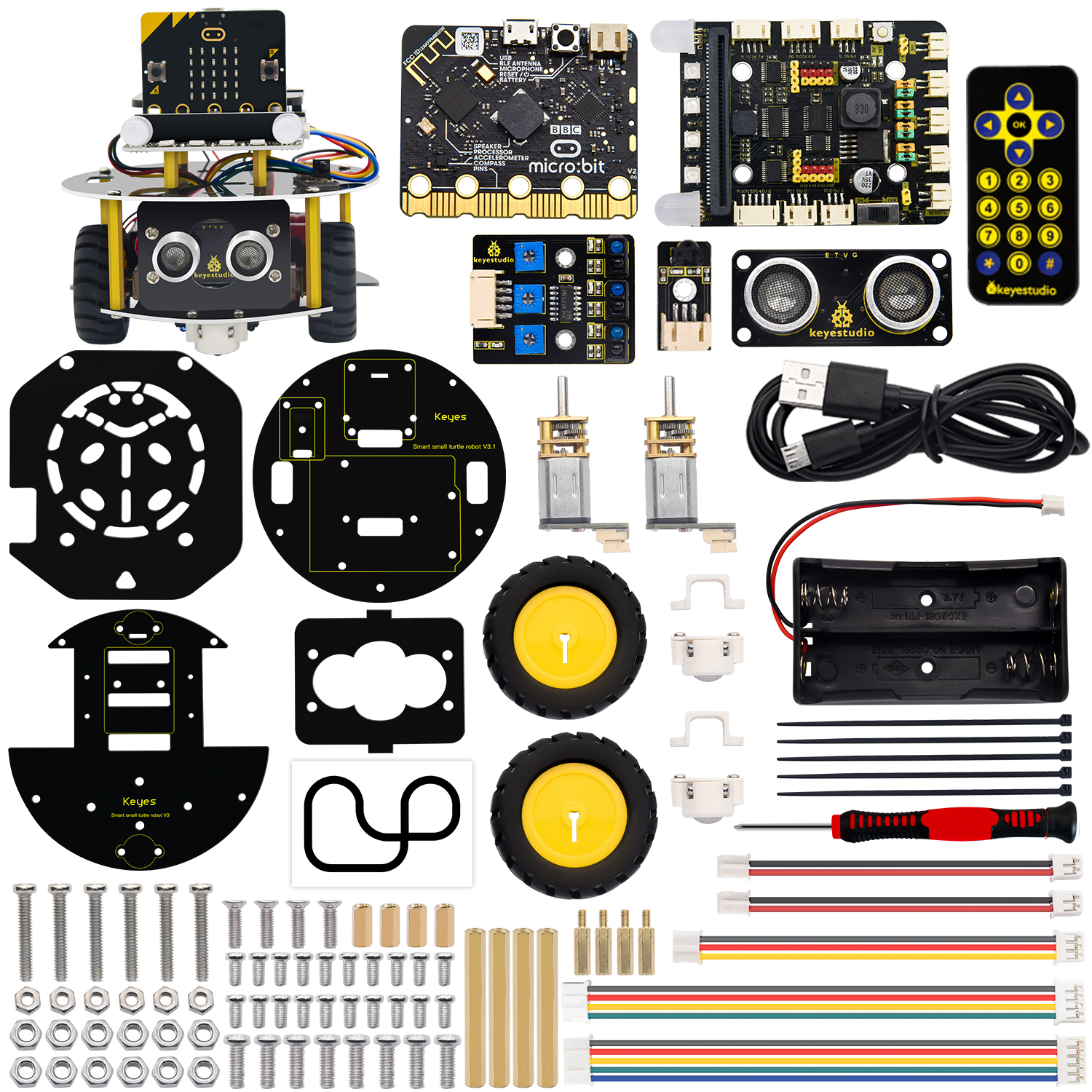 KS4024 TORTUGA-bit robot coche para microbit con tablero