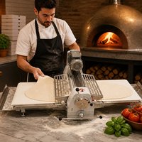 Laminoir à pâtisserie commercial compact de table avec convoyeur réversible pour pâte feuilletée, en acier inoxydable, vente en gros