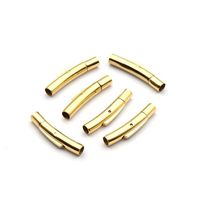 5 fermoirs à pression en acier inoxydable doré, lot de 10 pièces, pendants pour cordon en cuir, connecteurs de haute qualité, vente en gros