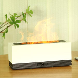 Humidificador de Aroma JCSY de 0.5L con Luz de Llama USB, Difusor para Hogar y Oficina, Blanco, Gris, con Acabado de Madera - Product Image 5