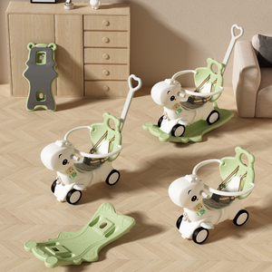 Chevaux à <span class=keywords><strong>bascule</strong></span> en forme de petit <span class=keywords><strong>dinosaure</strong></span>, OEM ODM, en HDPE durable, conception amusante pour enfants, aventure sûre, jouets robustes à monter, idées cadeaux - Product Image 1