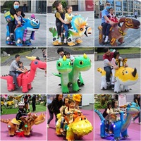 Machine de jeu d'attractions pour enfants à monnayeur, dinosaure animatronique à chevaucher, scooter à chevaucher, animal à roulettes