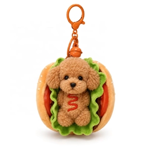 Portachiavi Peluche Personalizzato a Forma di Hamburger con <span class=keywords><strong>Barboncino</strong></span>, Divertente Giocattolo a Tema Cibo in Cotone PP e Nylon, Regalo per Bambini e Adulti per Compleanno - Product Image 2