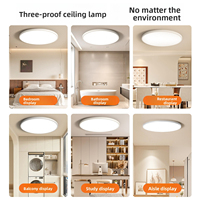 Plafonnier LED intelligent de haute qualité, étanche IP65, 12W 18W 24W 40W 56W 6000K, dimmable, anti-poussière, anti-corrosion, pour bureau et maison