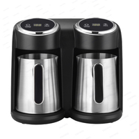 Chaudière à café électrique, machine à café turque, cafetière automatique à double tasse en acier inoxydable