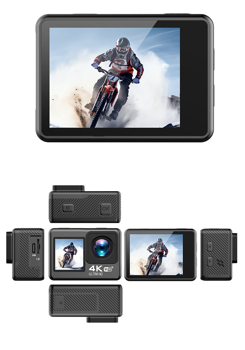 4K WiFi Waterproof Action Camera with Noise Cancellation 20 MP Sport Recorder HD 4K CMOS Imaging Sensor