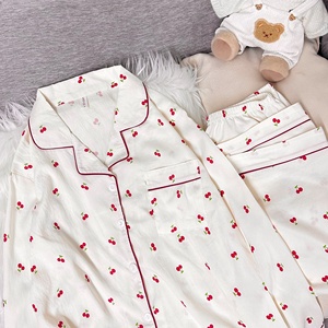 Set <span class=keywords><strong>Pigiama</strong></span> Donna Primavera-Autunno Casual in Maglia con Vita Elastica Traspirante Maniche Lunghe Stile Minimalista Francese con Logo Frontale - Product Image 4