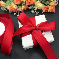 Ruban de tache 38mm ruban de Polyester Satin à face unique pour gâteau de mariage cadeau arc emballage ruban de couleur unie