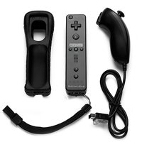 Manette sans fil BT 2-en-1 pour contrôleurs Wii et Wii U, combinant télécommande Wii, Nunchuk et accélérateur avec Motion Plus