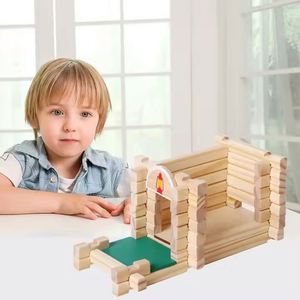 Intelligent Wood Construction <b>Set</b> Mortise Tenon <b>Building</b> <b>Blocks</b> DIY Wooden Home <b>Block</b> - Product Image 4