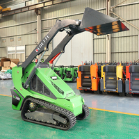Derette XC1100 Mini Diesel Skid Steer Loader Mini Crawler Loader Skid Steering Kecil dengan Lampiran Bucket untuk Dijual