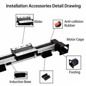 Module de glissière linéaire à courroie synchrone AMT MTP60, chariot transversal plat mobile à trois axes, élévateur électrique, vis de précision robuste - Product Image 2