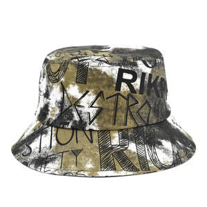 Femmes et hommes Tie Dye Graffiti Big Brim Bucket Hat Fashion Color Print Painting Fisherman Hat - Product Image 6