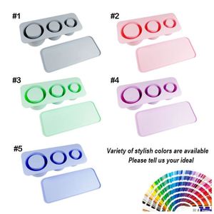 Wholesale Easy Release Ice <b>Cube</b> Tray for Tumbler Custom Logo Reusable 3 Cavity Silicone Cylinder Ice Mold With Lid for Freezer - Product Image 2