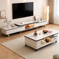 Meuble TV et Table Basse Combinés 2026 Nouveau Design Télescopique Style Plancher Moderne Minimaliste Meuble Compact pour Appartement
