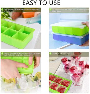 Khuôn Đá Viên Vuông Lớn BPA Khay Đá Miễn Phí Cho Rượu Whisky, Cocktail, Thực Phẩm - Product Image 5