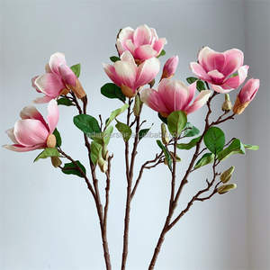 B-420 Fleurs de <span class=keywords><strong>Magnolia</strong></span> en Soie de Haute Qualité Style Chinois Décoration de Mariage et de Fête Fleurs Artificielles 3 Branches <span class=keywords><strong>Magnolia</strong></span> Artificielles - Product Image 5