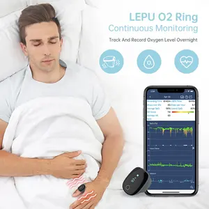 Lepu Bluetooth-App Real-Time Gegevensrapport 'S Nachts Pulsoximeter Met Alarm Om Te Slapen