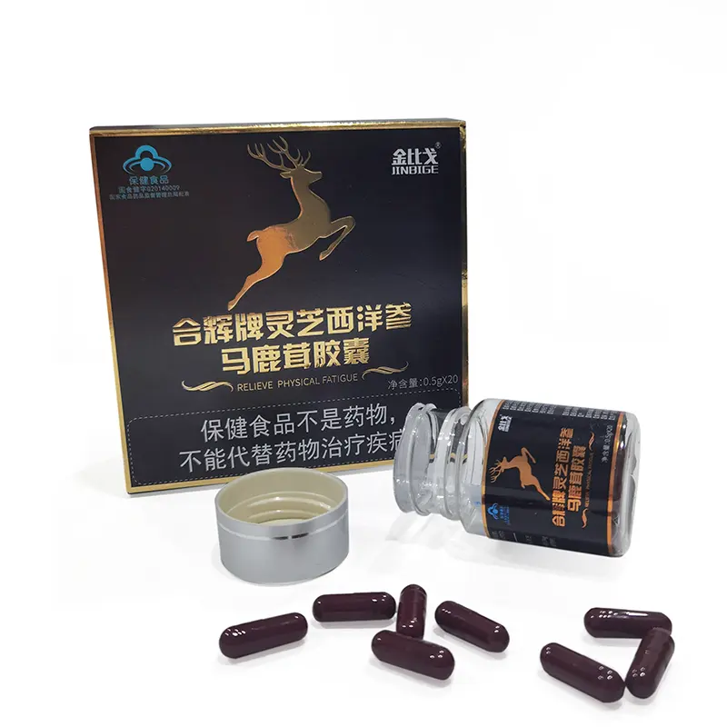 Nouvelle formule Supplément de santé pour hommes Comprimés de puissance pour hommes Ganoderma naturel, ginseng américain, capsules de corne de cerf