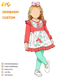 Conjunto de Ropa Infantil para Niñas, 2 Piezas, Manga Larga + Pantalones, Venta Caliente, Diseño Floral, Ropa para Niñas - Product Image 1