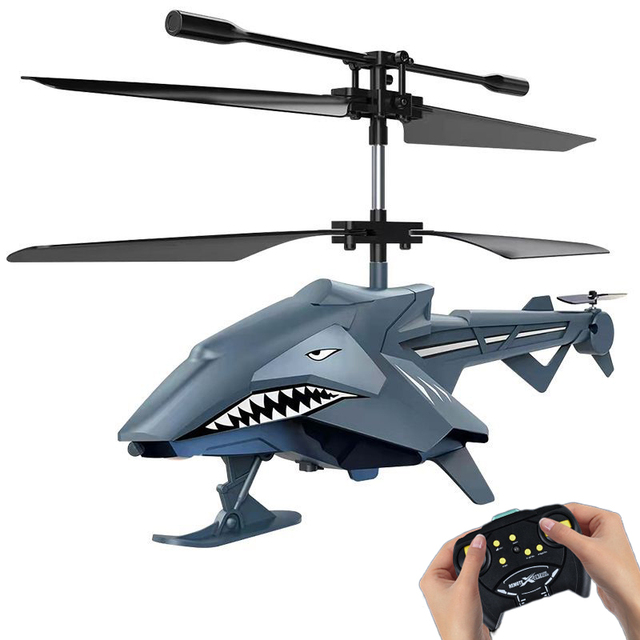 AiJH 2.5CH Shark Rc Helicopter Airplane Model USB Charging Mini Remote Control Helicopter Flying Toys