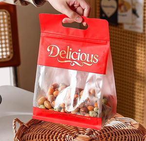 Sacs d'emballage en plastique à fond plat multi-tailles pour thé, poudre de protéines, grains de café, bonbons, biscuits, noix, avec fermeture éclair, faible MOQ - Product Image 3